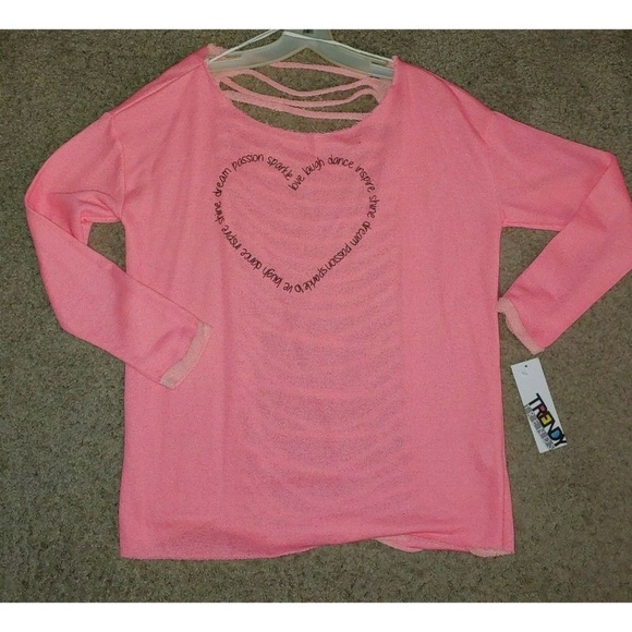 Trendy Trends Coral Dance Heart Cover Up Shirt Top - Picture 1 of 3